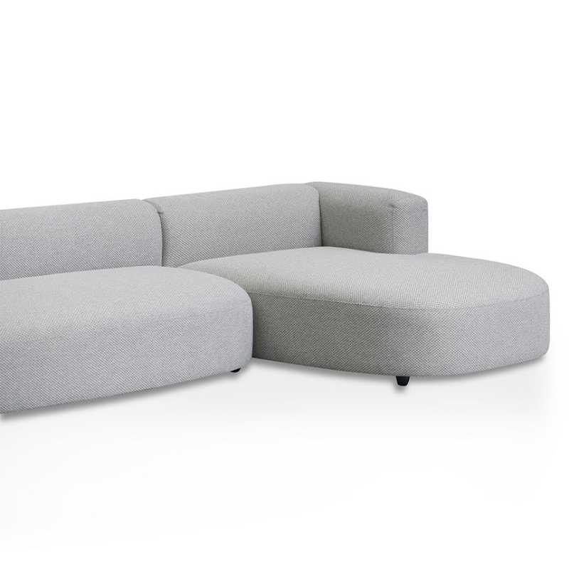 Bayside Fabric Right Chaise Sofa Grey Cide Corner View