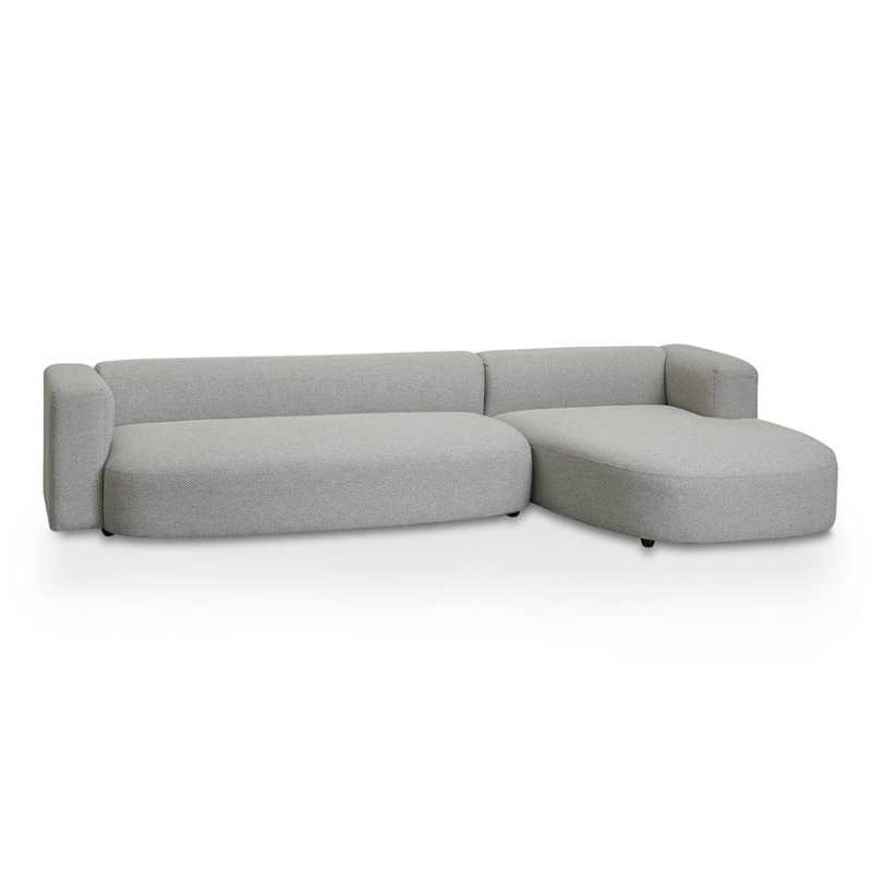 Bayside Fabric Right Chaise Sofa Grey Full View