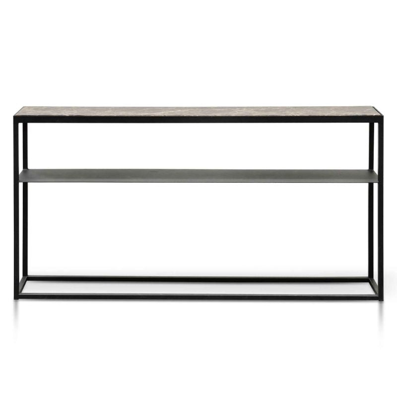 Beach Marble Console Table Black Front