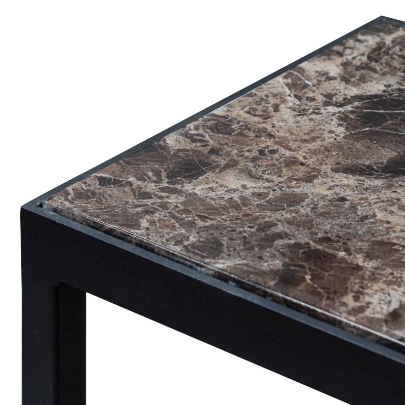 Beach Marble Console Table Black Top Marble