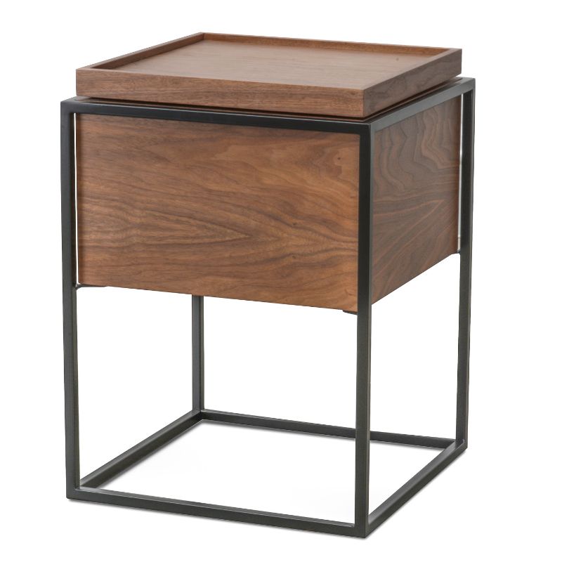 Beckett Side Table Walnut Angle View