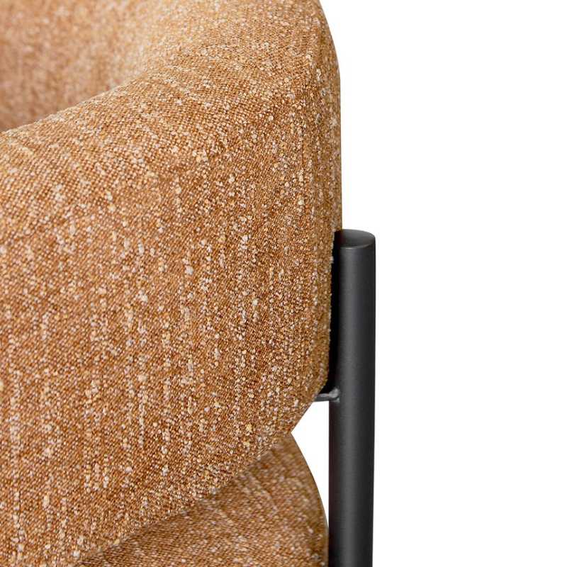 Bellwood Ginger Brown Fabric Armchair Black Legs Backrest Foam Cover View
