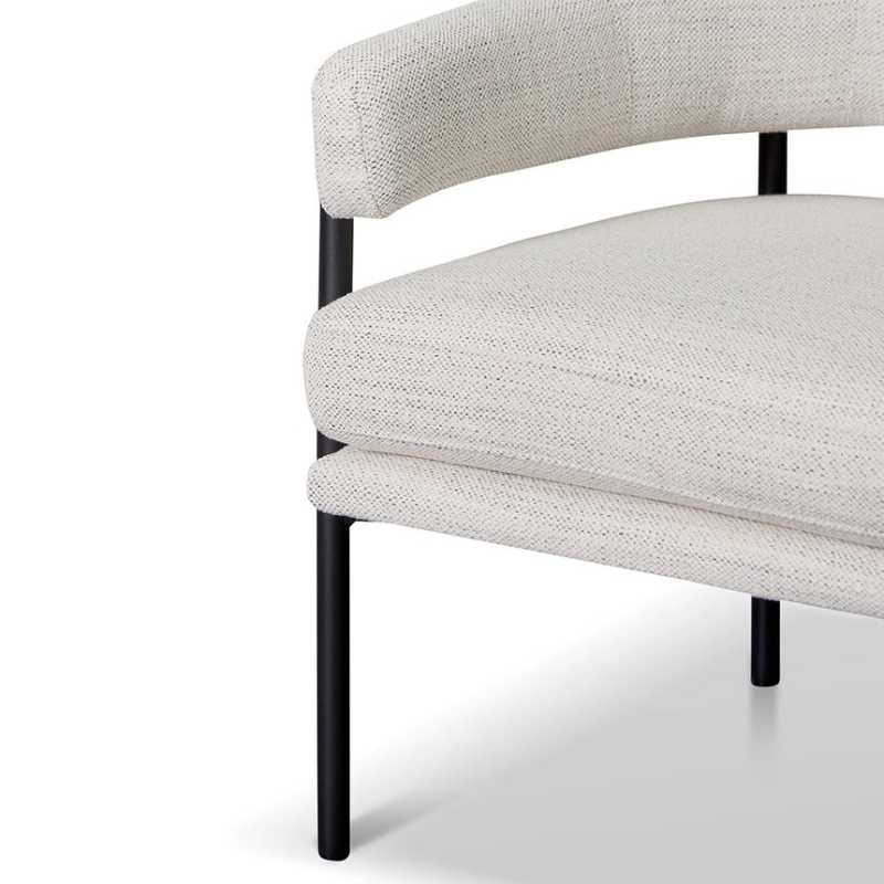 Bellwood Rustic Beige Fabric Armchair Black Legs Seat View