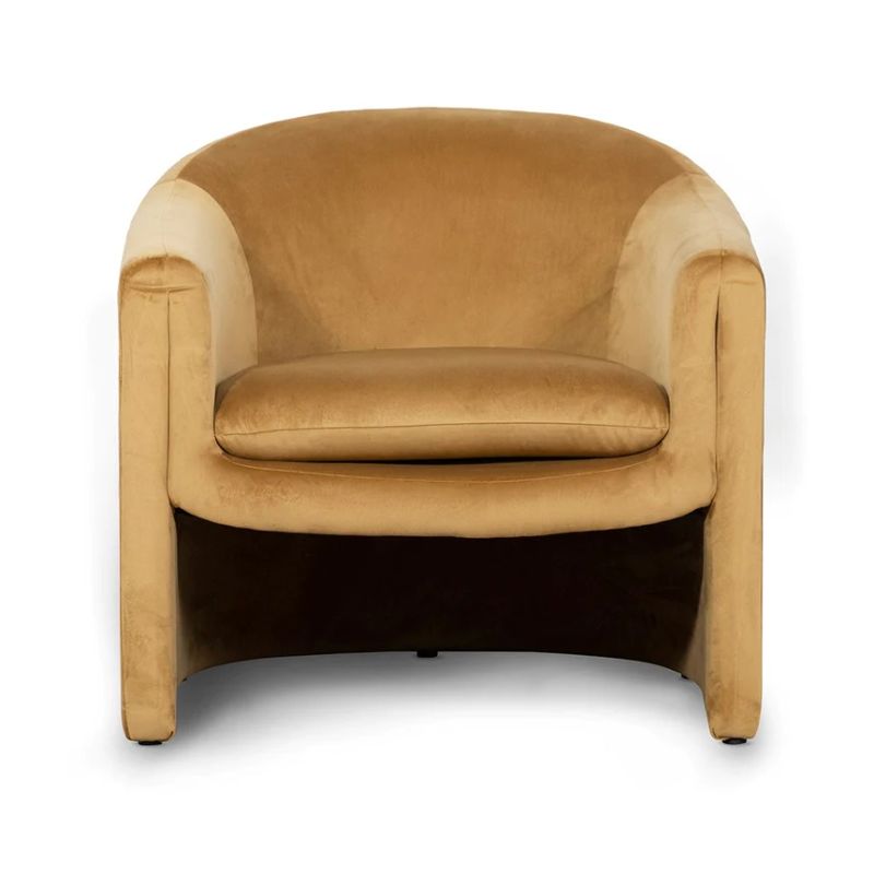 Bloomwood Velvet Armchair Mustard Front