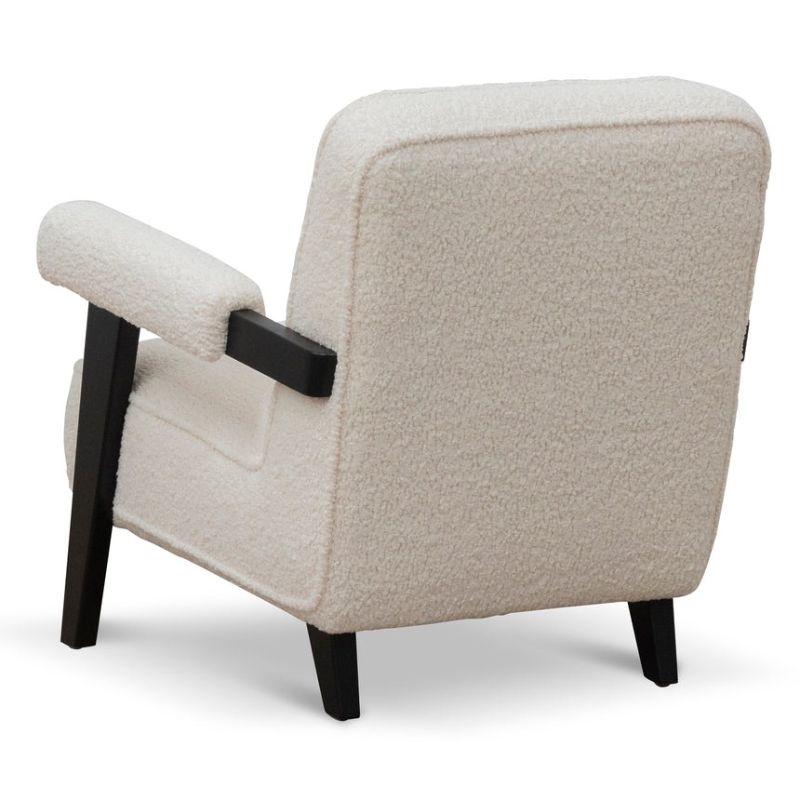 Bluebell Arm Chair Ivory White Sherpa Angle View