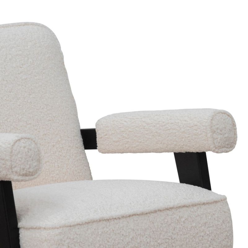 Bluebell Arm Chair Ivory White Sherpa Armrest