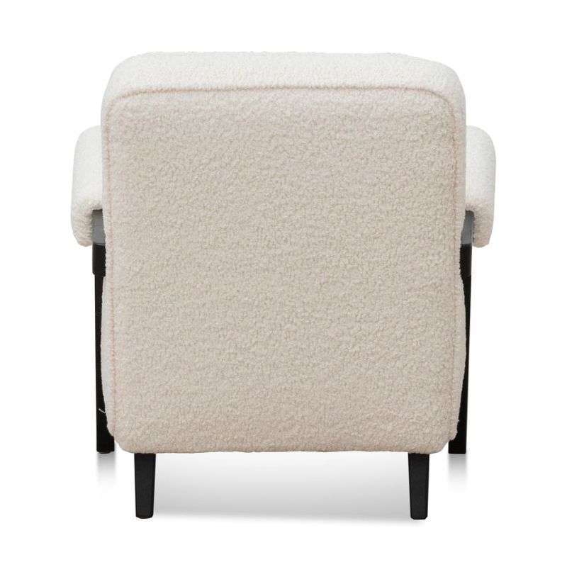 Bluebell Arm Chair Ivory White Sherpa Back View