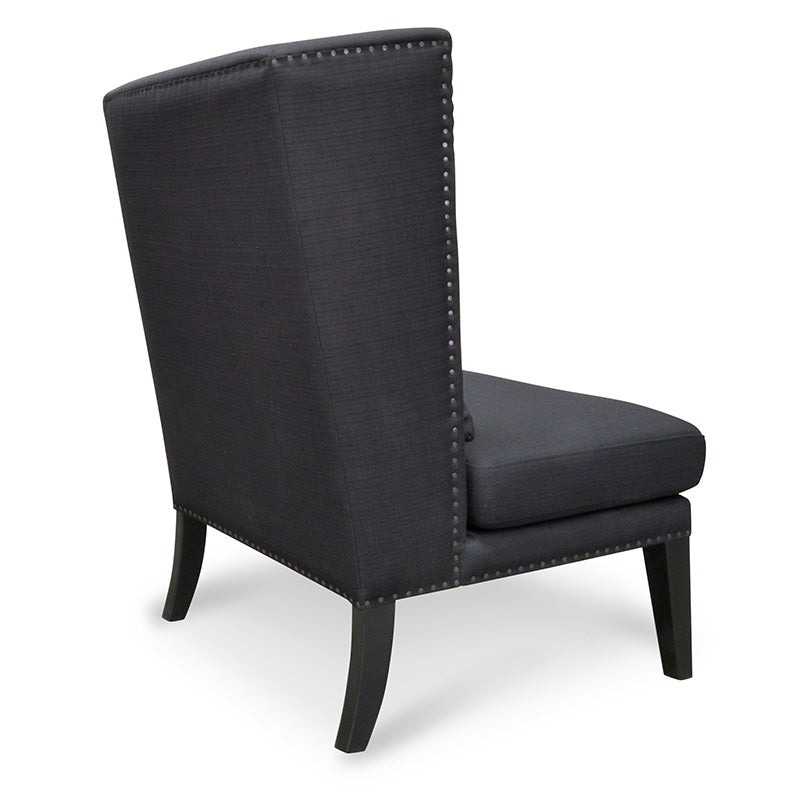 Bluewater Wingback Lounge Chair Black Back Angle
