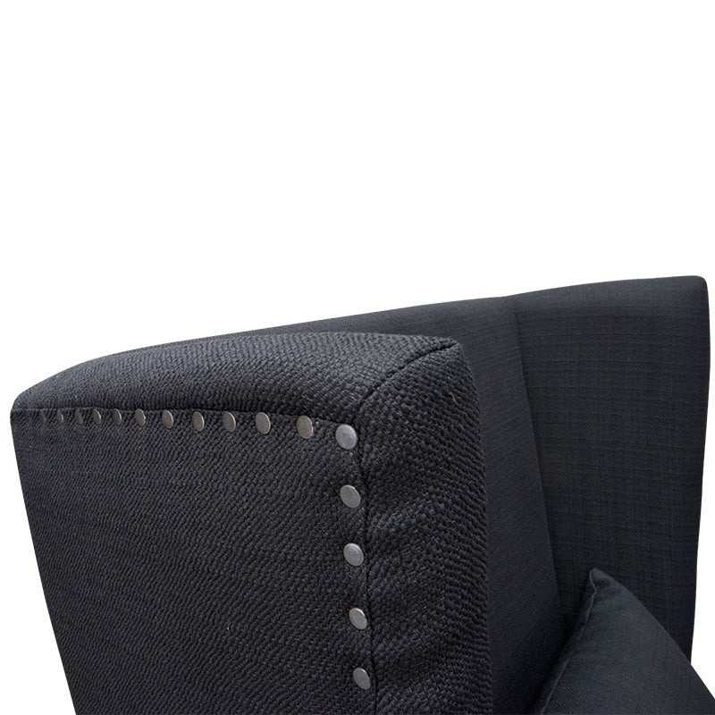 Bluewater Wingback Lounge Chair Black Backrest Top