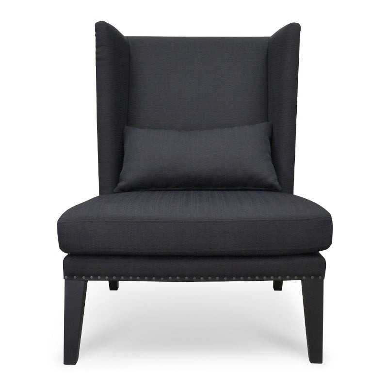 Bluewater Wingback Lounge Chair Black Front