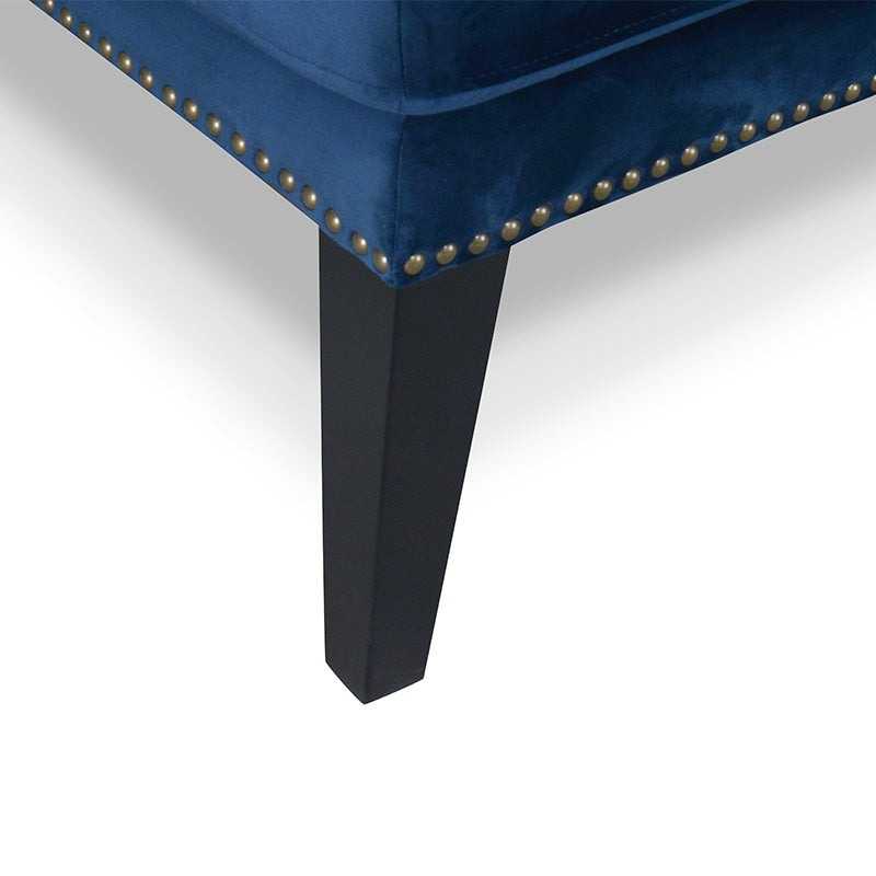 Bluewater Wingback Lounge Chair Navy Blue Legs