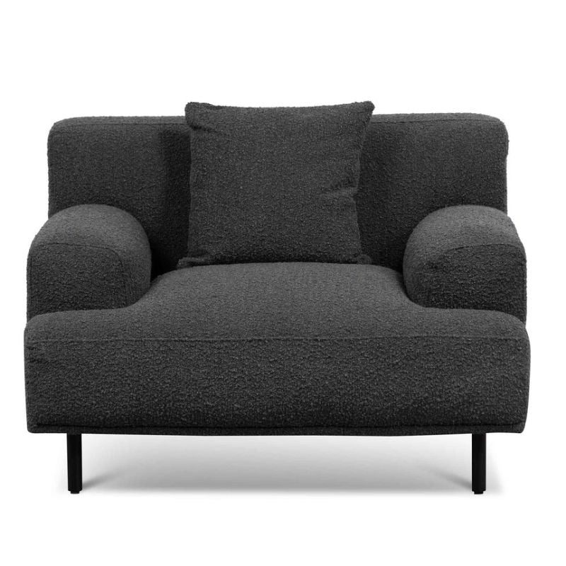 Braewood Armchair Charcoal Boucle Front