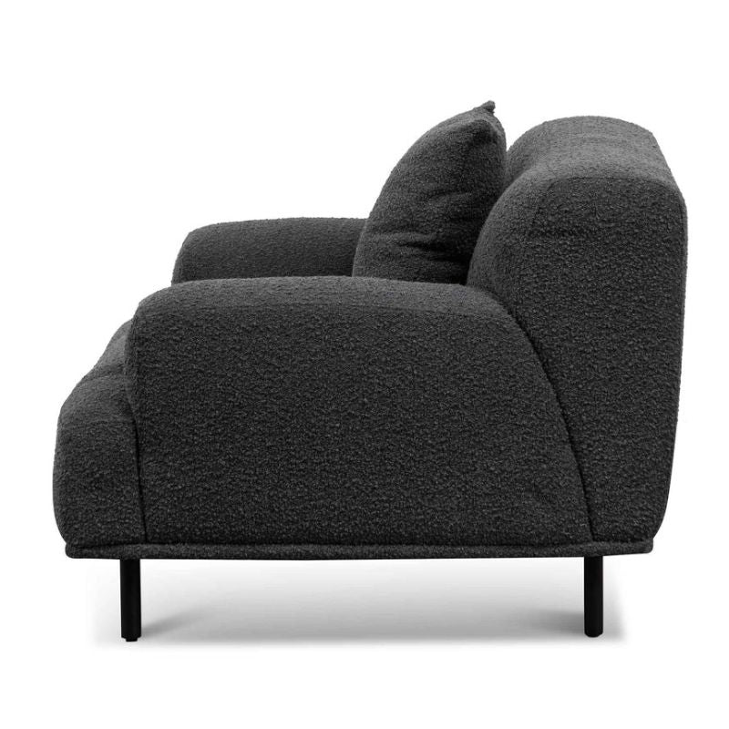 Braewood Armchair Charcoal Boucle Right Side