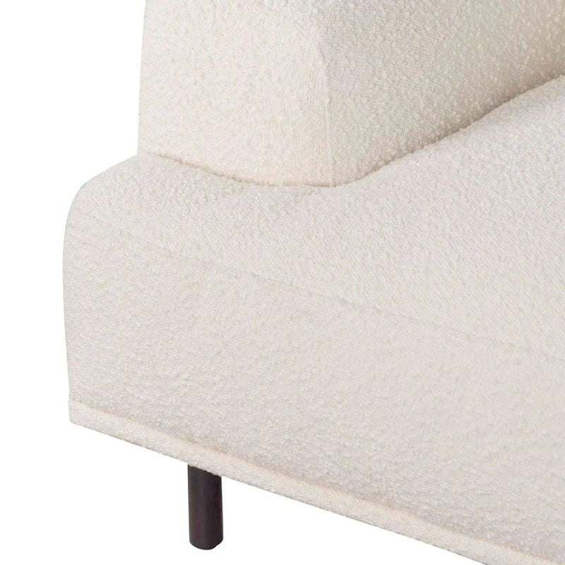 Braewood Armchair Ivory White Boucle Bottom Base