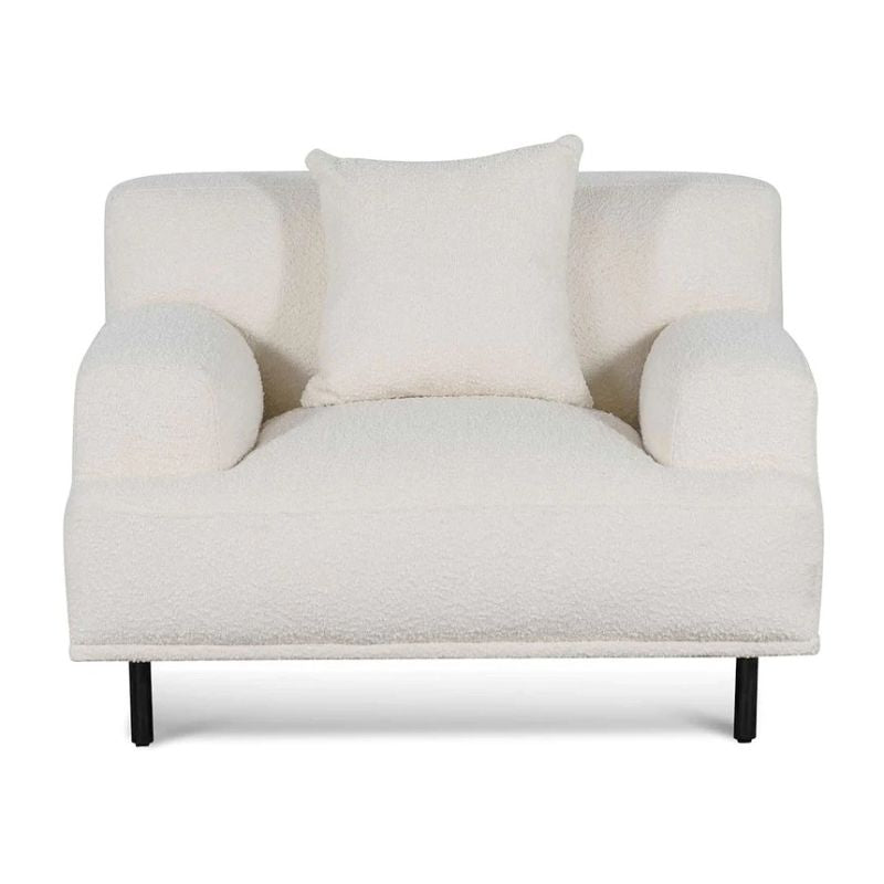 Braewood Armchair Ivory White Boucle Front