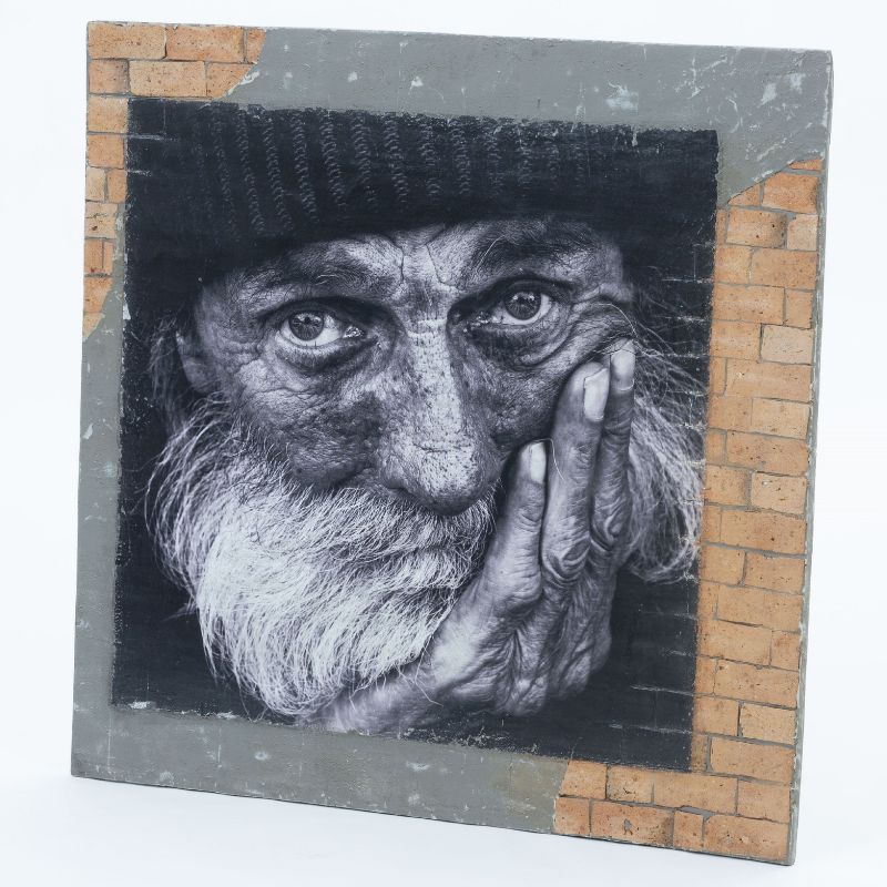 Brickon Man Brick Frame Wall Art Print