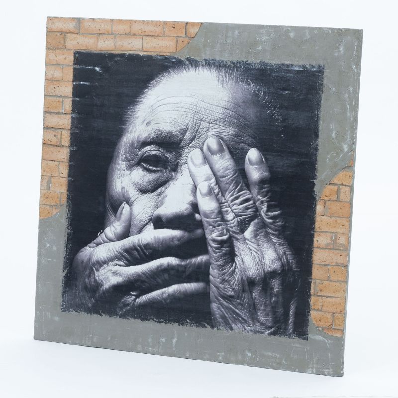 Brickon Woman Brick Frame Wall Art Print