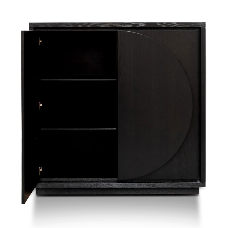 Brookside Storage Cabinet Black Drawer Open