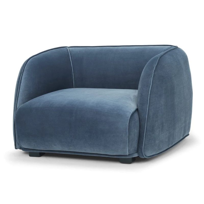 Brookstone Armchair Dust Blue Angle View