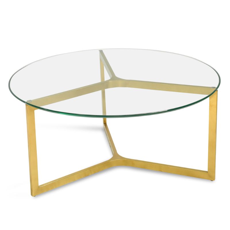Burleigh 85CM Glass Round Coffee Table Front