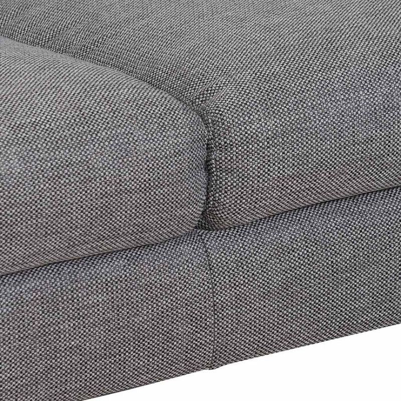 Buxton 3 Seater Fabric Sofa Grey Close