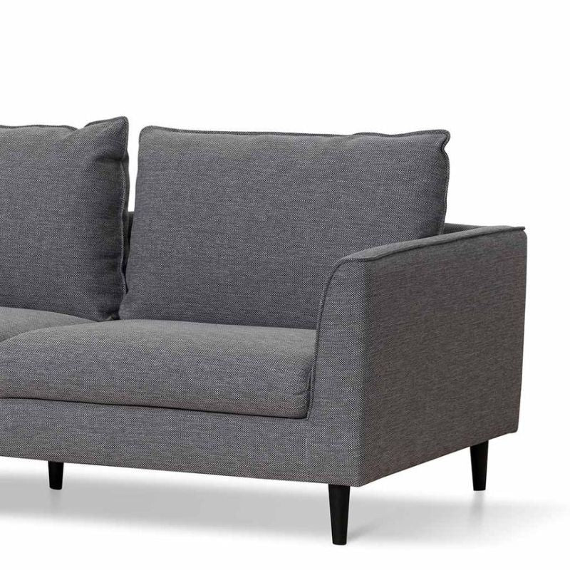 Buxton 3 Seater Fabric Sofa Grey Right Angle
