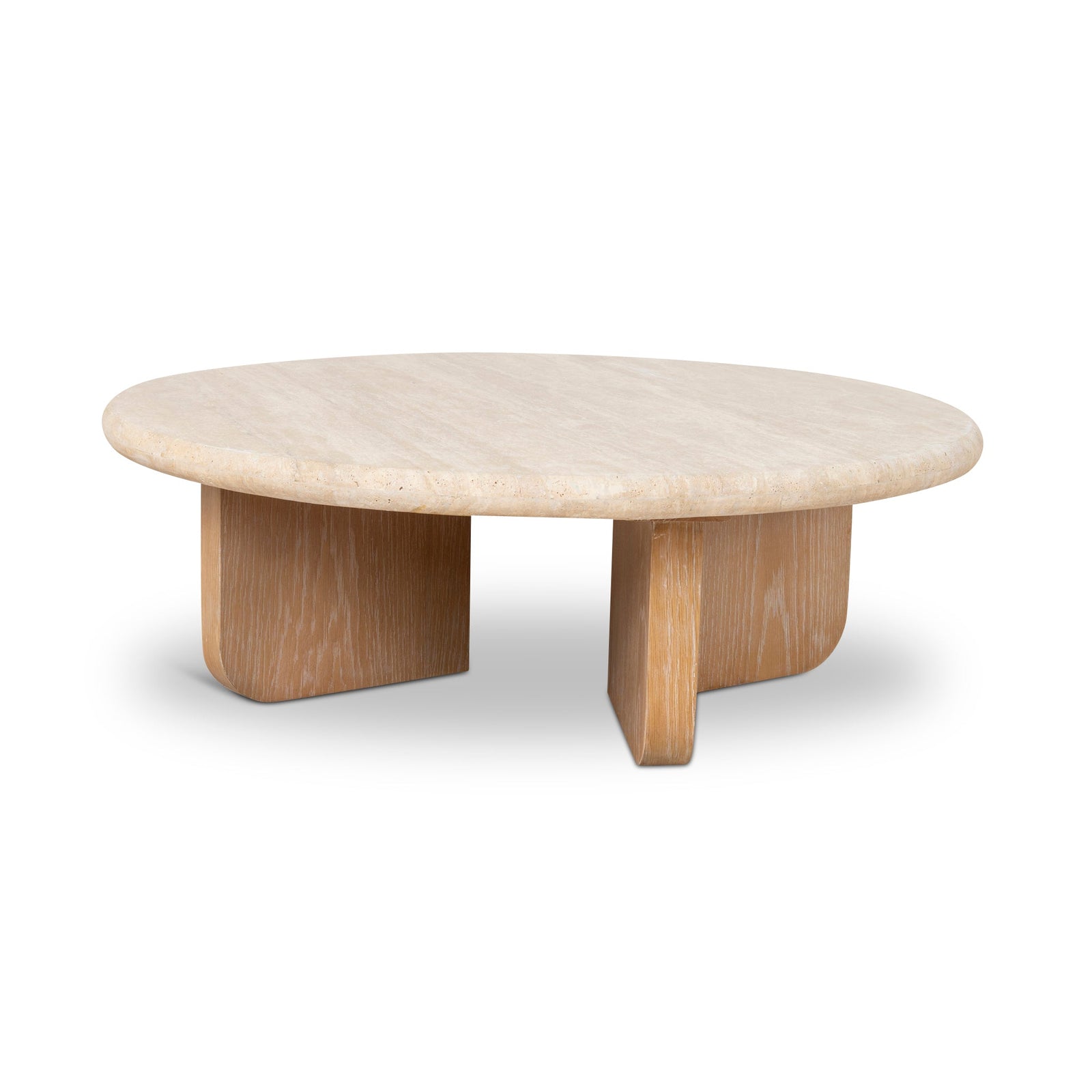 Thornvale 90cm Round Travertine Coffee Table