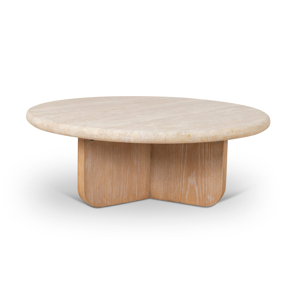 Thornvale 90cm Round Travertine Coffee Table