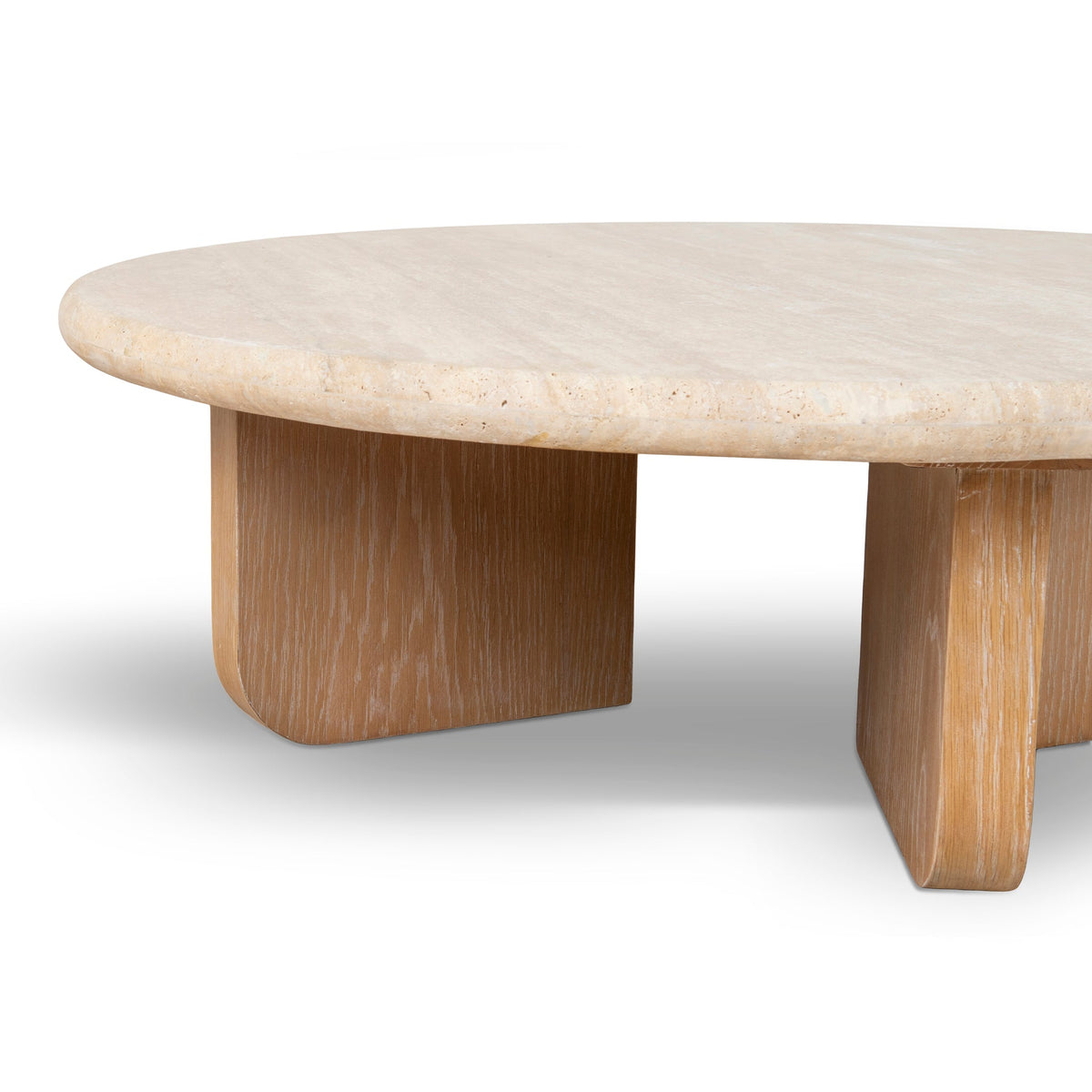 Thornvale 90cm Round Travertine Coffee Table