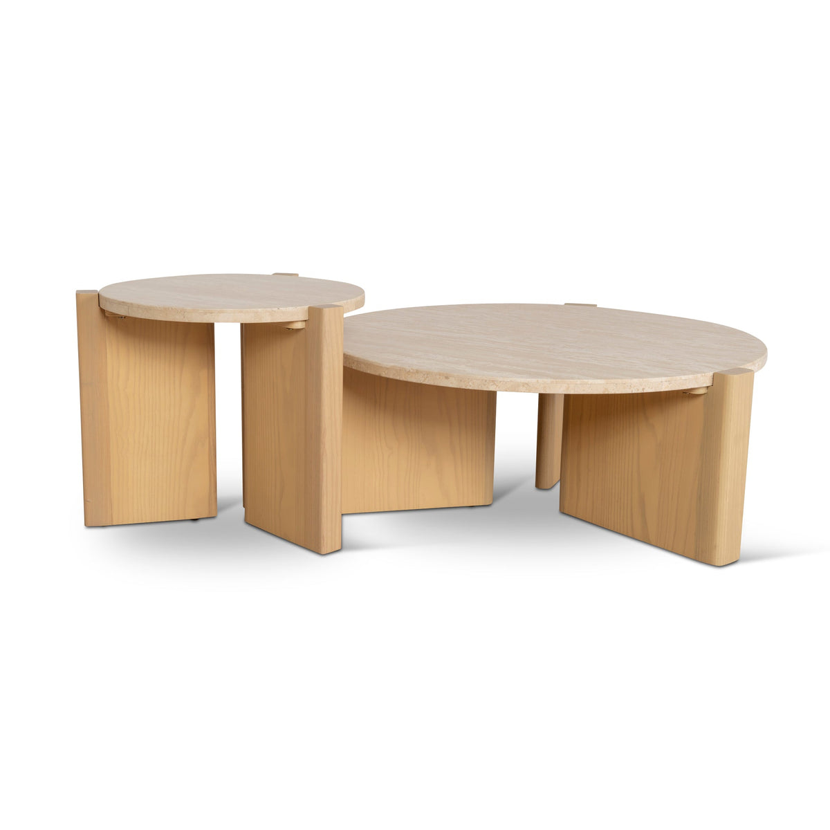 Marford Travertine Top Round Nested Table