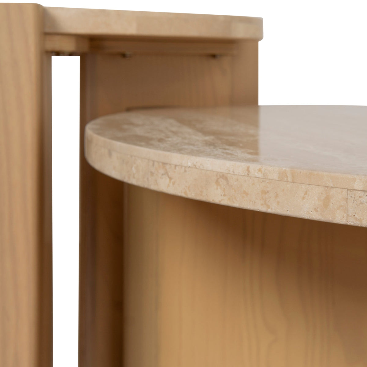 Marford Travertine Top Round Nested Table