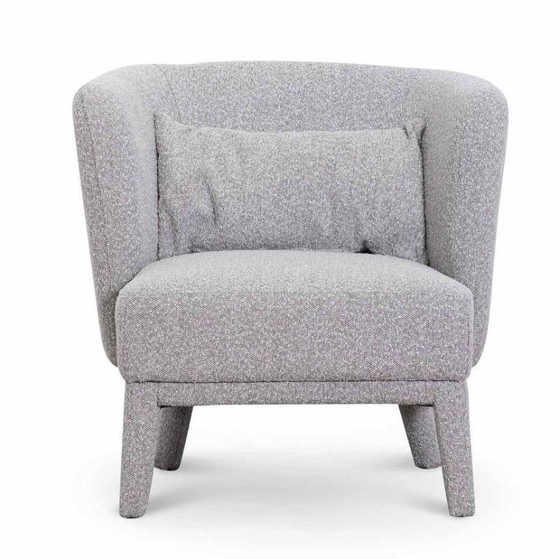 Caldwell Arm Chair Ash Grey Boucle Front