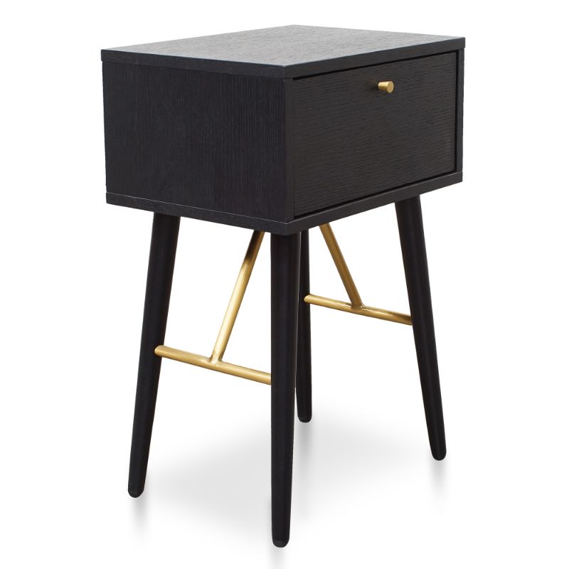 Caldwell Bed Side Table Black Angle View Side