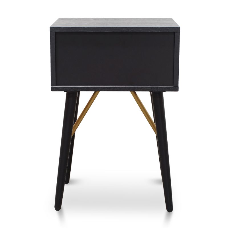 Caldwell Bed Side Table Black Side View
