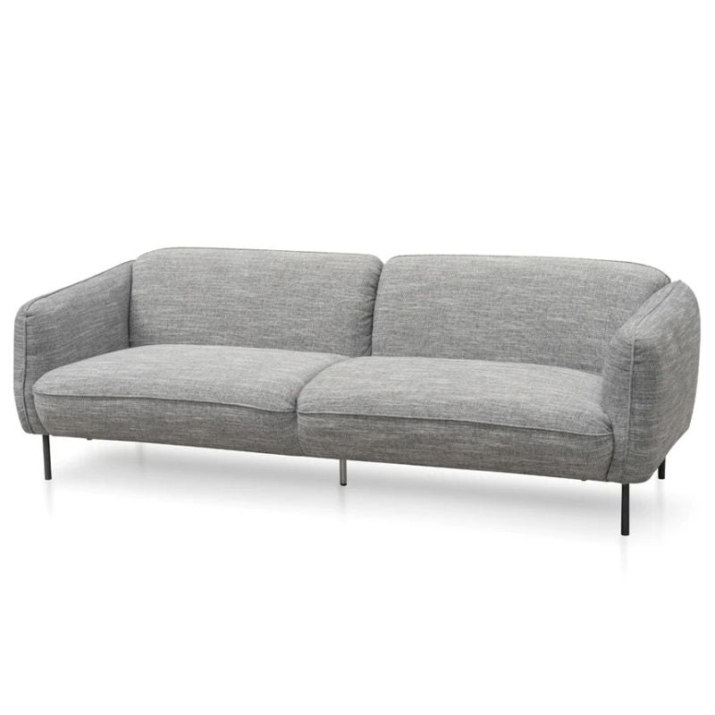 Calhoun 3 Seater Sofa Dark Spec Grey Fabric Angle View