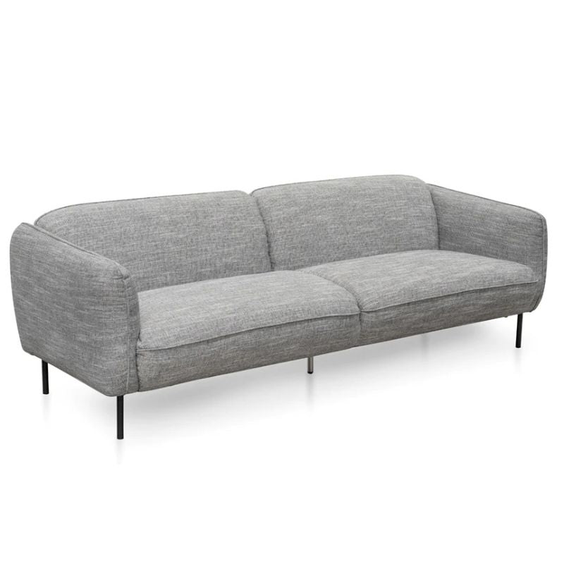 Calhoun 3 Seater Sofa Dark Spec Grey Fabric Left Angle View