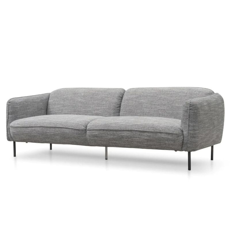 Calhoun 3 Seater Sofa Dark Spec Grey Fabric Right Angle View
