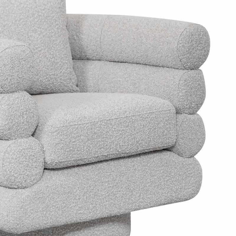 Calypso Fabric Armchair Ash Grey Seat View