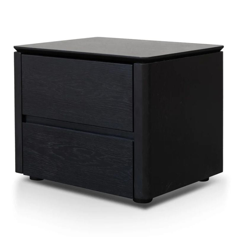 Camberwell Bedside Table Black Oak Veneer Angle