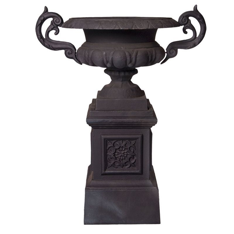 Campana Cast Iron Urn And Base Set Black