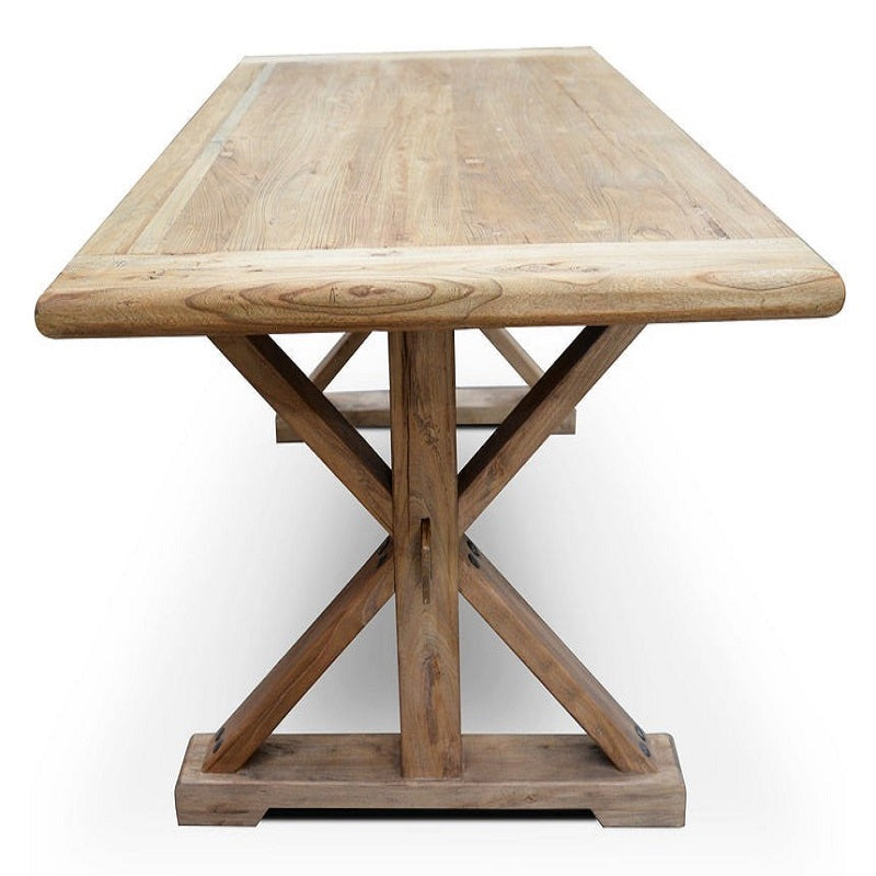 Cedarland 198CM Dining Table Rustic Natural Side View