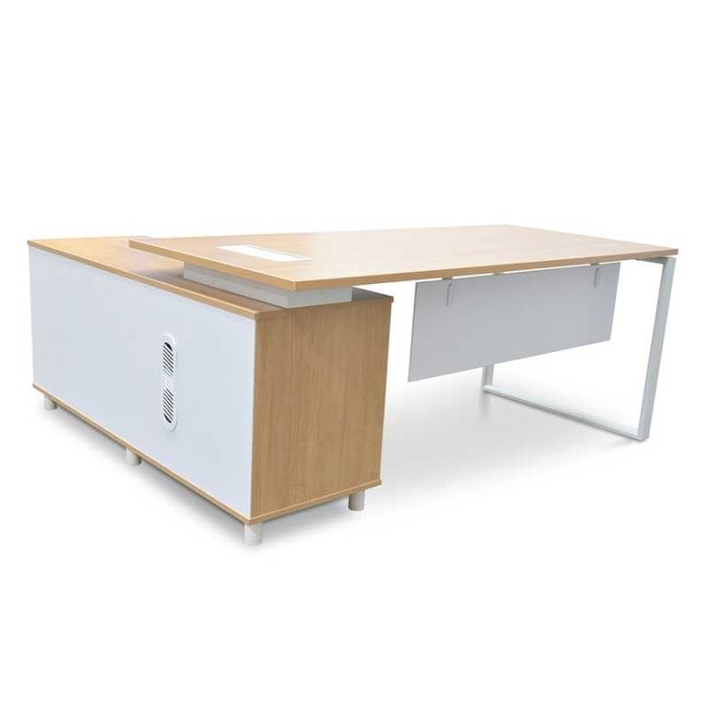 Cedarpoint 180CM Right Return Executive Office Desk Natural Back Side View
