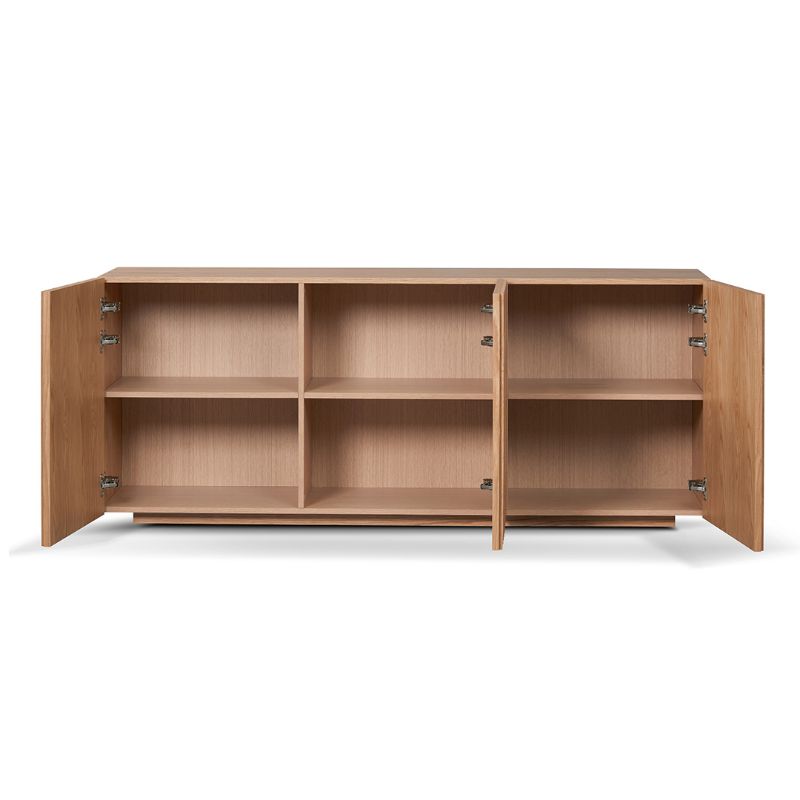 Cedarwood 180CM Sideboard Unit Natural Door Open