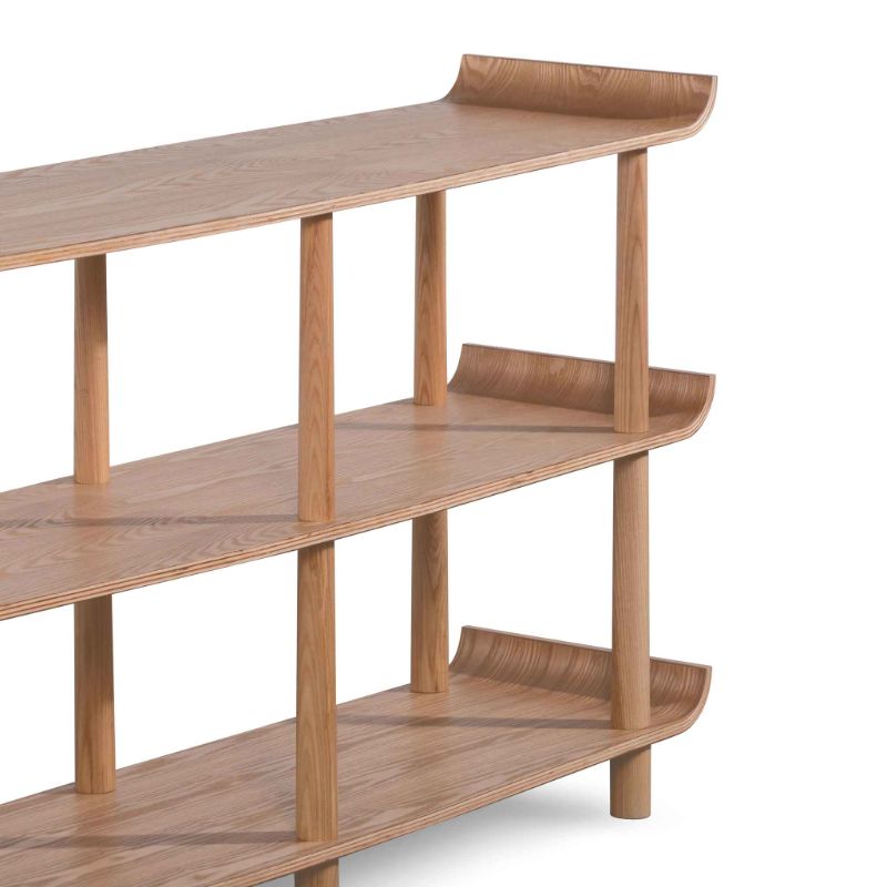 Channing Wooden Shelving Unit Natural Angle View