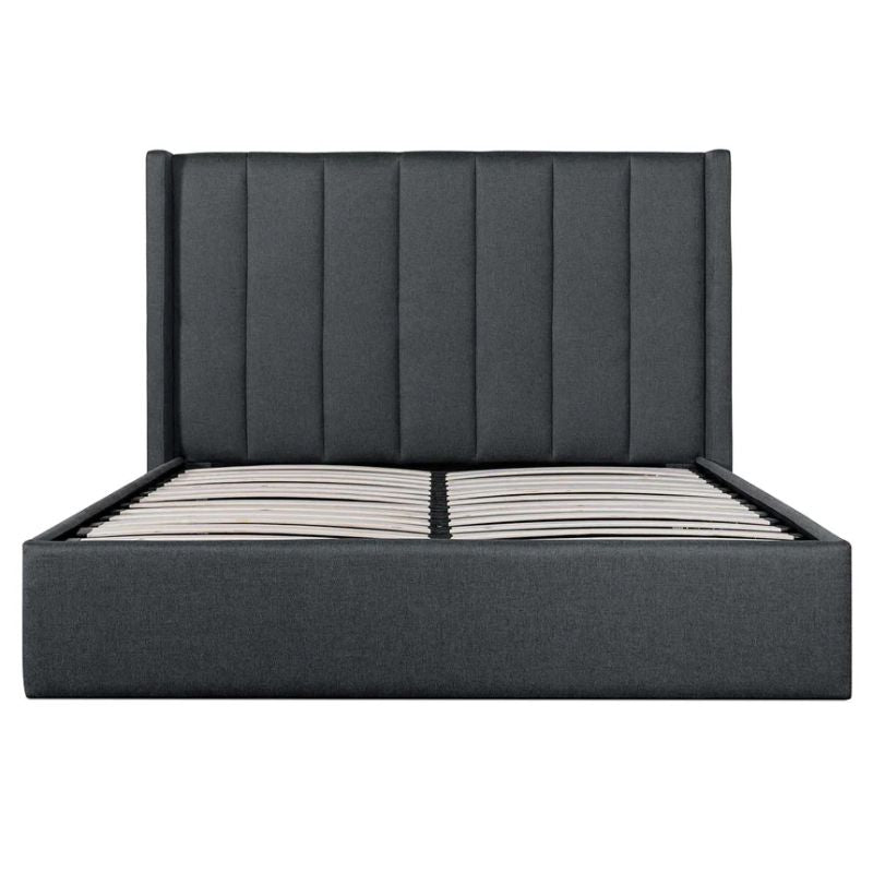 Chelsford Fabric King Bed Frame Charcoal Grey Front