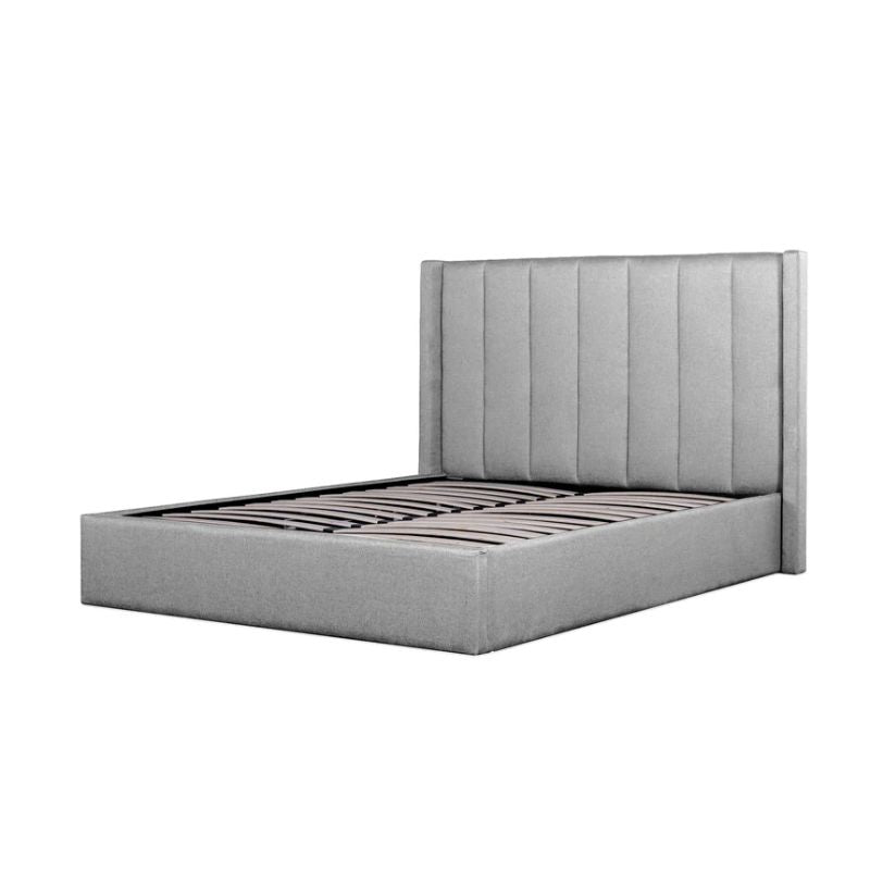 Chelsford Fabric King Bed Frame Pearl Grey Angle
