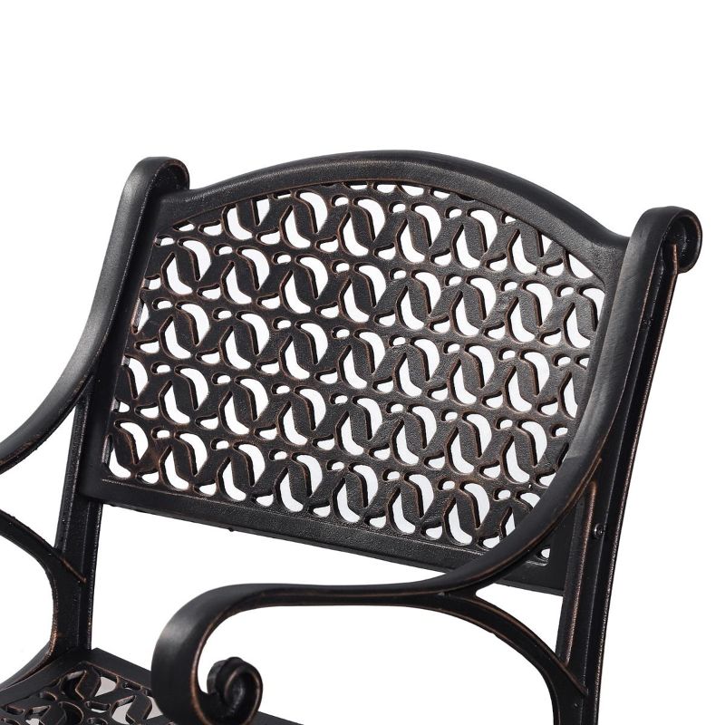 Cherise Cast Aluminium Outdoor Dining Chairs Set Of 2 Backrest