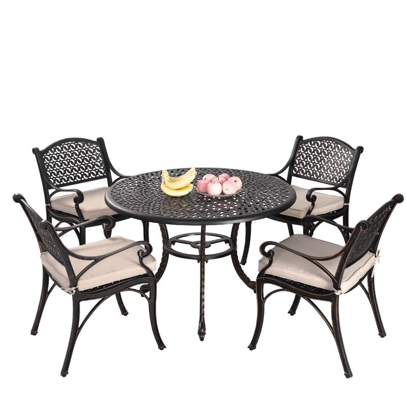 Cherise Cast Aluminium Outdoor Dining Chairs Set Of 2 Full