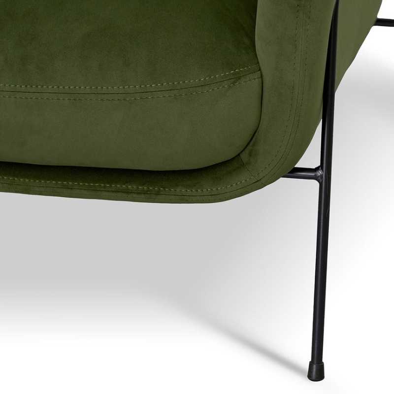 Clarington Fabric Armchair Juniper Green Legs Frame View