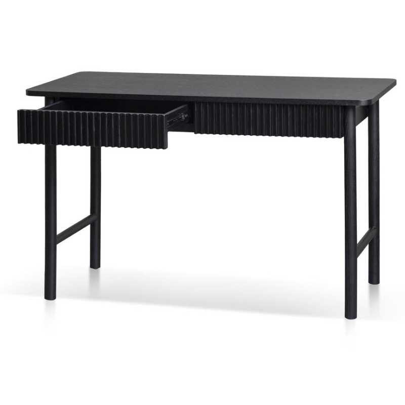 Clementine 120CM Home Office Desk Black Drawer Open View